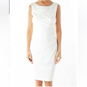 Calvin Klein Cream Side Scrunch Work Dress